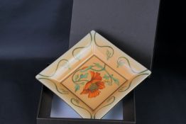 PATEK PHILIPPE FLEURS DE PAVOTS PRESENTATION PLATE BY LIMOGES, FRANCE, square dish, approximately