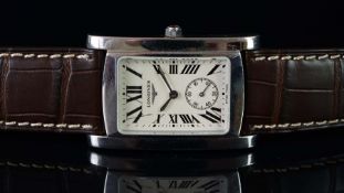 GENTLEMEN'S LONGINES DOLCE VITA WRISTWATCH REF. L5.655.4, rectangular white dial with Roman