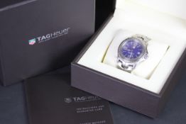 TAG HEUER PROFESSIONAL REFERENCE WT1111, blue dial, silvered hour markers, stainless steel case