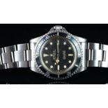 RARE VINTAGE ROLEX SUBMARINER 5513 METERS FIRST DIAL, circular black dial with luminous hour