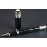 Mont Blanc Limited Edition Mark Twain rollerball pen, numbered 0068/6000, screw-down lid, needs