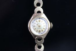 LADIES' 9K GOLD ACCURIST COCKTAIL WATCH, 9K GOLD FANCY BRACELET, VINTAGE MANUALLY WOUND