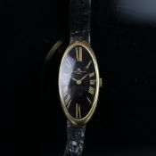 RARE 18K BAUME & MERCIER BAIGNOIRE, REF. 38261, SERIAL 427***, VINTAGE MANUALLY WOUND WRISTWATCH,