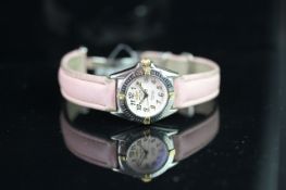 LADIES' BREITLING CALLISTINO, PINK DIAL & STRAP, REF. B52045.1, QUARTZ WRISTWATCH, circular pink