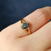 Single stone hematite signet ring, oval engraved hematite, set in 9ct yellow gold, ring size I,