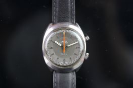 GENTLEMEN'S OMEGA CHRONOSTOP GENEVE WRISTWATCH, circular grey dial with silver baton hour markers