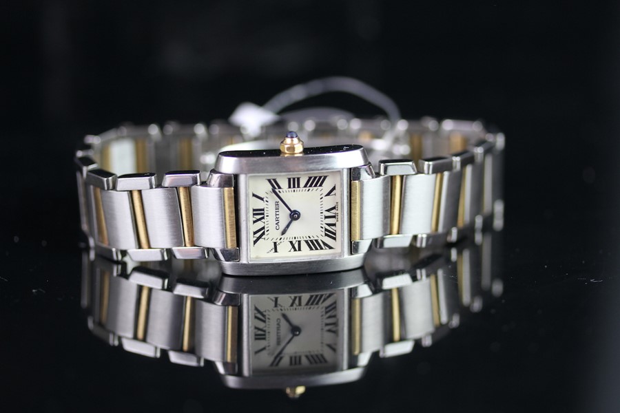 MIDSIZE CARTIER TANK FRANCAISE, REF. 2384, BI-METAL BRACELET WATCH, QUARTZ WRISTWATCH, square - Image 2 of 4