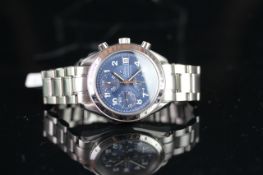 GENTLEMEN'S OMEGA SPEEDMASTER REDUCED, AUTOMATIC, BLUE DIAL, AUTOMATIC CHRONOGRAPH WRISTWATCH,