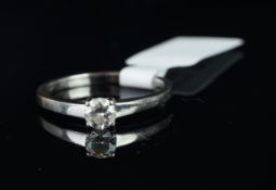 Single stone diamond ring, round brilliant cut diamond weighing an estimated 0.25ct (stamped