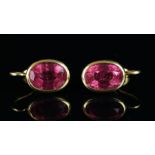 Pink tourmaline earrings, oval cut pink tourmaline, measuring approximately 10.7 x 7.60mm each,