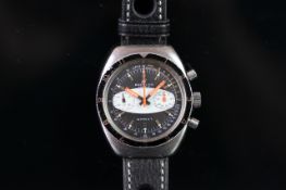 GENTLEMEN'S BREITLING SPRINT CHRONOGRAPH WRISTWATCH REF. 2212, circular black surf board dial with