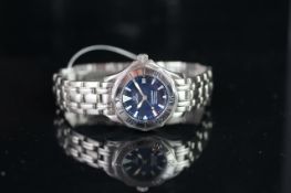 LADIES' SEAMASTER PROFESSIONAL BLUE WAVE DIAL, STEEL BEZEL W/ BRACELET, QUARTZ WRISTWATCH,