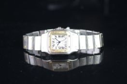 LADIES' CARTIER SANTOS GALBEE AUTOMATIC, BI-METAL, REF. 2423, BRACELET WATCH, AUTOMATIC