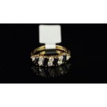 Sapphire and cubic zirconia half eternity ring, mounted in 9ct yellow gold, finger size L, gross