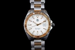 GENTLEMEN'S TAG HEUER AQUARACER 300M REFERENCE WAY1151, circular cream dial, baton hour markers,