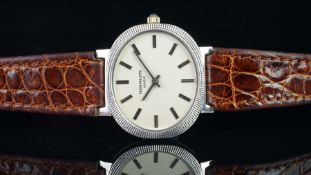 RARE GENTLEMEN'S 18K WHITE GOLD PATEK PHILIPPE ECLIPSE, REF 3581, PATEK PHILIPPE STRAP W/ WHITE GOLD