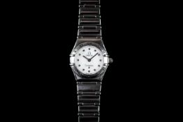 LADIES OMEGA CONSTELLATION, circular mother of pearl dial, dot hour markers, 23mm stainless steel