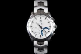 GENTLEMEN'S TAG HEUER LINK CALIBRE S, circular silvered dial, baton hour markers, two retro grade