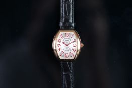 GENTLEMEN'S FRANK MULLER HEART 18CT ROSE GOLD WRISTWATCH REF. 5002 M QZ, two tone silver heart