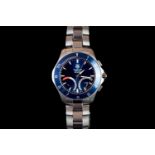 GENTLEMEN'S TAG HEUER AQUARACER QUARTZ REFERENCE CAF7110, blue circular dial, luminous hour markers,