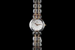 LADIES MAURICE LACROIX REFERENCE SE1021, circular dial, diamond set hour marker, cabochon crown,