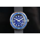 GENTLEMEN'S PHILLIP WATCH CARRIBEAN 1500 VINTAGE DIVERS WATCH, circular blue dial with luminous