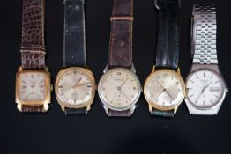 A QUANTITY FOUR OF VINTAGE WATCHES, 4 pieces including Trinivas and Seiko