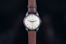 VINTAGE OVERSIZED CYMA DRESS WATCH, circular cream dial, black Arabic numerals, subsidiary seconds