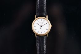 GENTLEMEN'S PATEK PHILLIPE CALATRAVA 18CT GOLD WRISTWATCH REF. 3802, circular white dial with