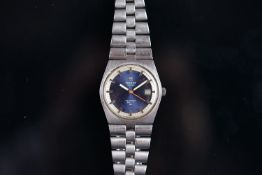 VINTAGE TISSOT PR516 AUTOMATIC GL, circular blue dial, baton hour markers, outer white track, 36mm