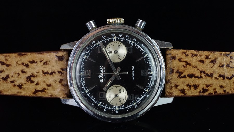 GENTLEMEN'S LE JOUR PANDA DIAL CHRONOGRAPH, VALJOUX 7733, VINTAGE MANUALLY WOUND WRISTWATCH, - Image 2 of 2