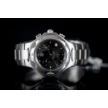 GENTLEMEN'S TAG HEUER CHRONOGRAPH REFERENCE CL1110-0, circular black dial, triple register,