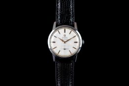 GENTLEMEN'S OMEGA AUTOMATIC SEAMASTER LINEN DIAL WRISTWATCH CIRCA 1961 REF. 14767 RA-61, circular