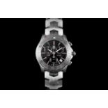 TAG HEUER LINK CHRONOGRAPH REFERENCE CJ1110, circular black dial, triple register, split seconds