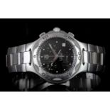 GENTLEMEN'S TAG HEUER CHRONOGRAPH REFERENCE CL1110-0, circular black dial, triple register,