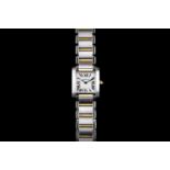 LADIES CARTIER TANK FRANCAISE REFERENCE 2300, white square dial with Roman numerals, 20mm