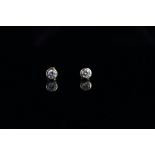 Pair of diamond stud earrings, brilliant cut diamonds, estimated weight approximately 0.30ct each (