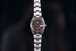 GENTLEMEN'S Rolex OYSTER PERPETUAL DATE WRISTWATCH REF. 1500, circular tropical brown dial with
