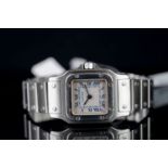 LADIES CARTIER SANTOS GALBEE 1565 SN BB072833, square, silver dial with black markers, non date 23mm