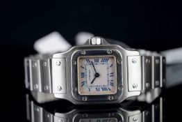 LADIES CARTIER SANTOS GALBEE 1565 SN BB072833, square, silver dial with black markers, non date 23mm