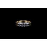 Half eternity diamond ring, 7 diamonds with a total of approximately 0.25ct, 18ct yellow gold