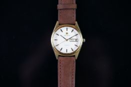 GENTLEMEN'S ZENITH AUTOMATIC DAY DATE WRISTWATCH REF. 20-0040-345, circular brushed silver dial with