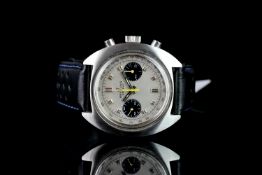 GENTLEMEN'S BREITLING CHRONOGRAPH WRISTWATCH REF 93001/15, circular silver dial with hour markers,