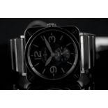 GENTLEMEN'S BELL & ROSS PHANTOM BRS-98-PBC 02308, square, black hands and dial , non date, 39mm