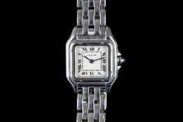 LADIES CARTIER PANTHERE 1320 SN607545UF, square, silver dial with black roman numerals, non date,
