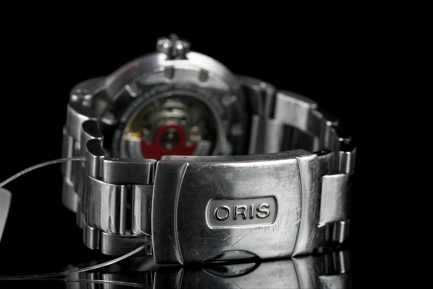 GENTLEMEN'S ORIS AUTOMATIC WRISTWATCH REF 7517-41, circular black dial with arabic numbers and - Image 2 of 3