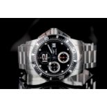 GENTLEMEN'S LONGINES HYDRO CONQUEST WRISTWATCH REF L3.644.4, circular black dial with hour