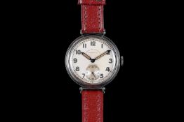 GENTLEMEN'S LONGINES/ PAGE KEEN & PAGE VINTAGE WRISTWATCH CIRCA 1920/30, circular silver dial with