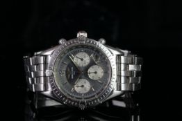 GENTLEMEN'S BREITLING EARLY CHRONO COCKPIT MID-SIZE A30012 SN 2140, BOX AND PAPERS round, grey dial