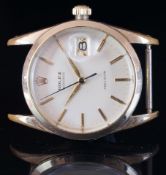 GENTLEMEN'S ROLEX OYSTER DATE PRECISION WRISTWATCH REF. 6694, circular cream dial with gold baton